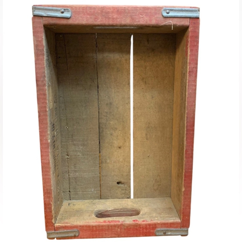 Vintage Coca-Cola Coke Soda Wood Crate Tray Red Advertising Home Decor - Picture 8 of 16